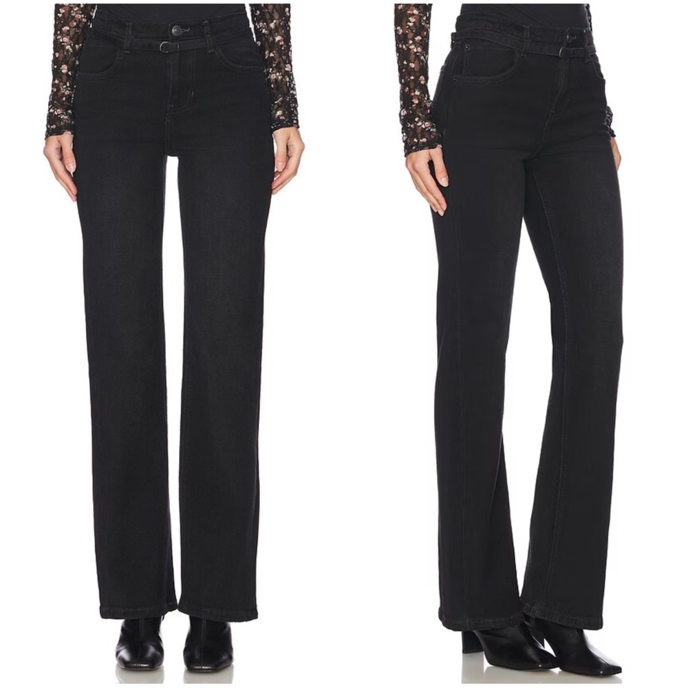 Free People x We The Free Sabine Slim A Line Jeans in Smokeshow NEW